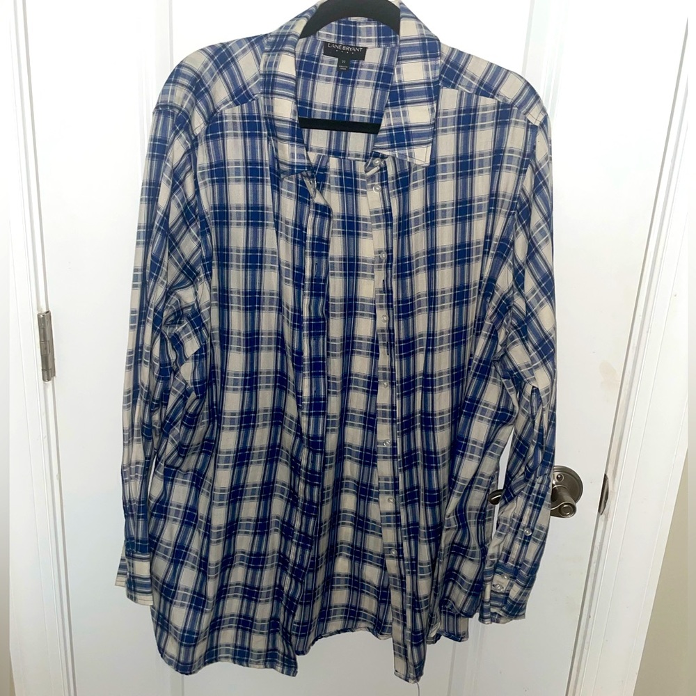 Lane Bryant plaid top